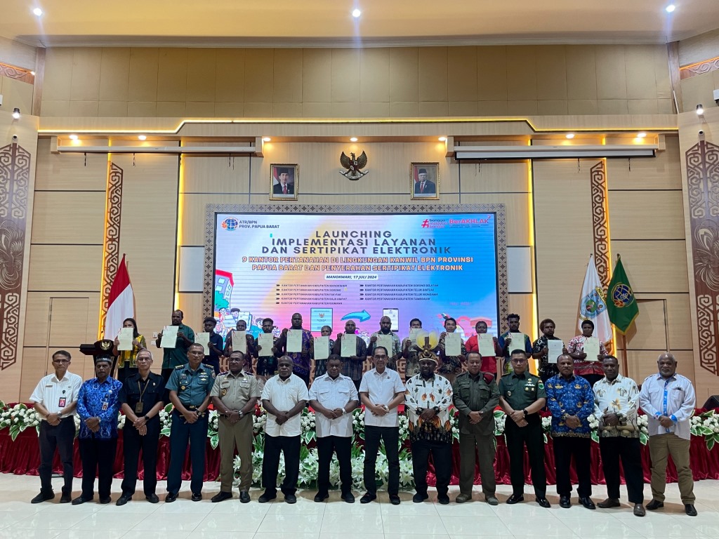 Kanwil BPN Papua Barat Resmikan Implementasi Layanan Sertipikat Tanah Elektronik